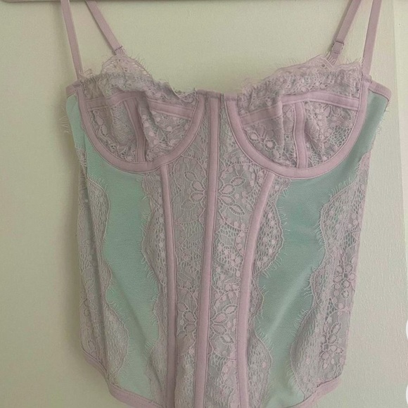 Urban Outfitters Tops - Modern Love Corset in Cotton Candy ୨୧⋆｡˚ ⋆
So pretty but too small for me!